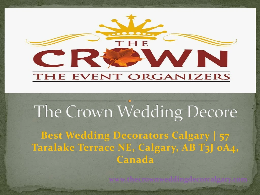 the crown wedding decore
