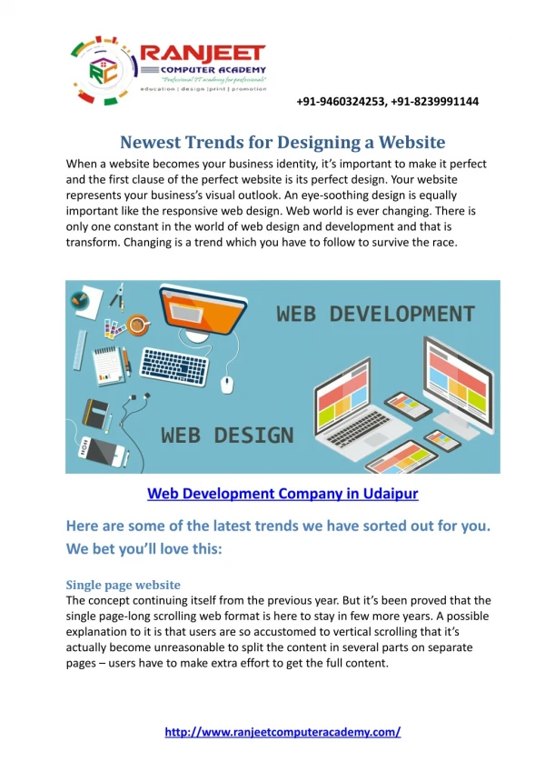 Newest Trends for Designing a Website