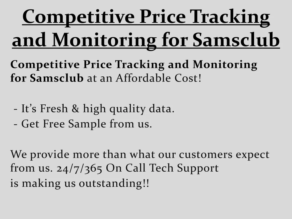 competitive price tracking and monitoring for samsclub