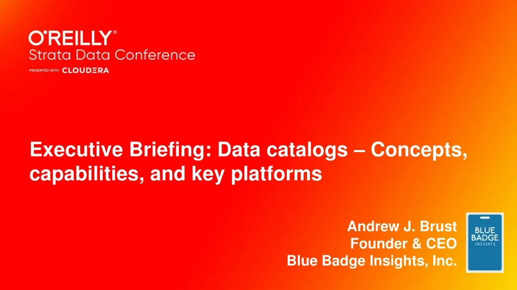 executive briefing data catalogs concepts capabilities and key platforms