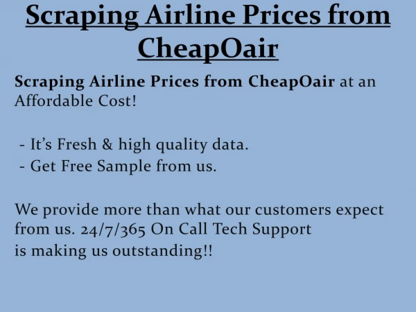 Scraping Airline Prices from CheapOair