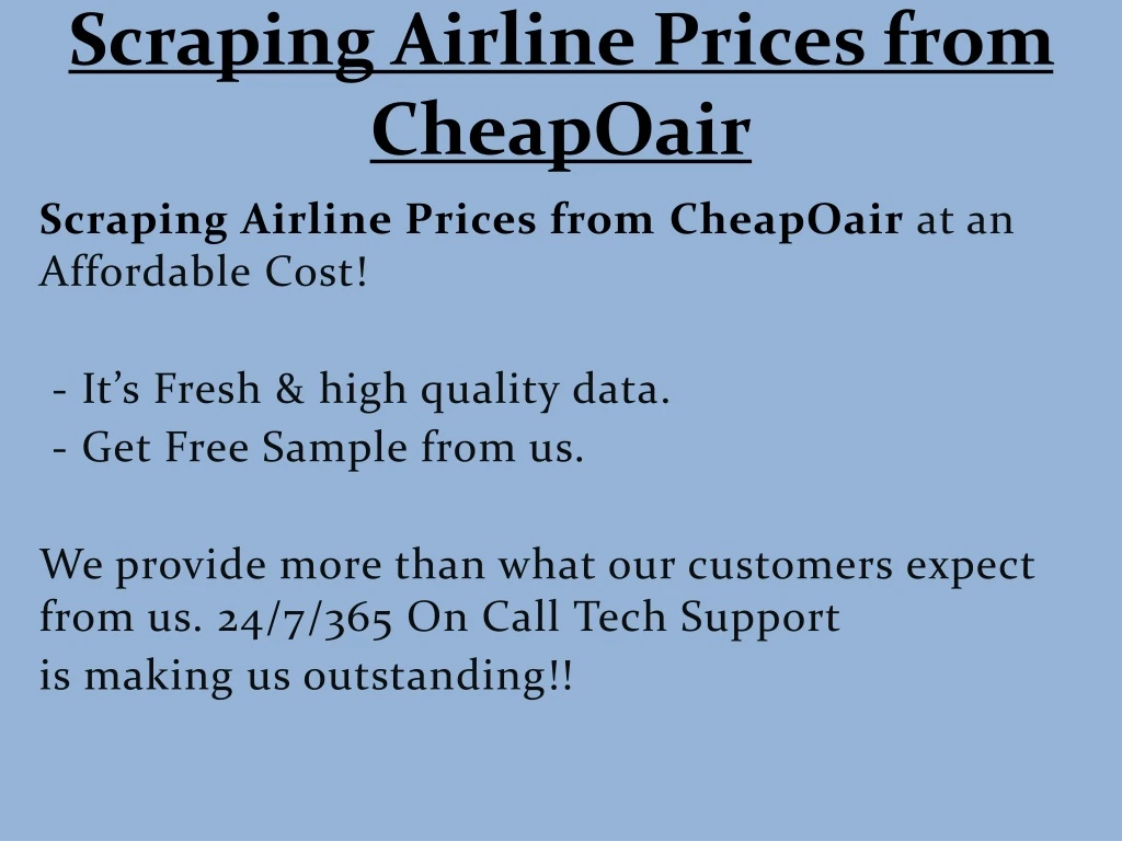 scraping airline prices from cheapoair