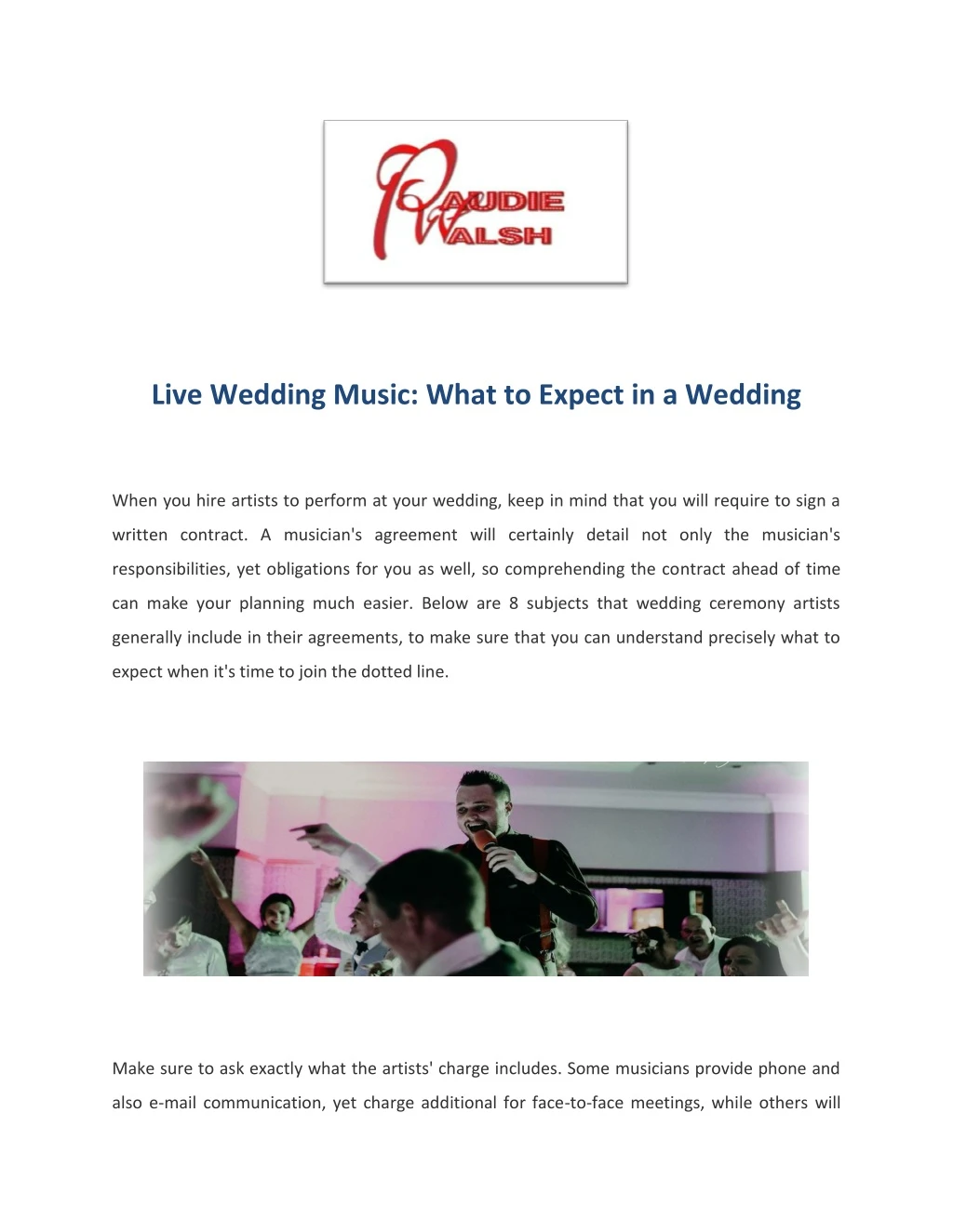 live wedding music what to expect in a wedding