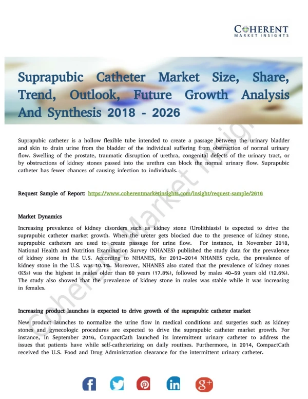 Suprapubic Catheter Market Future Challenges and Analysis 2026