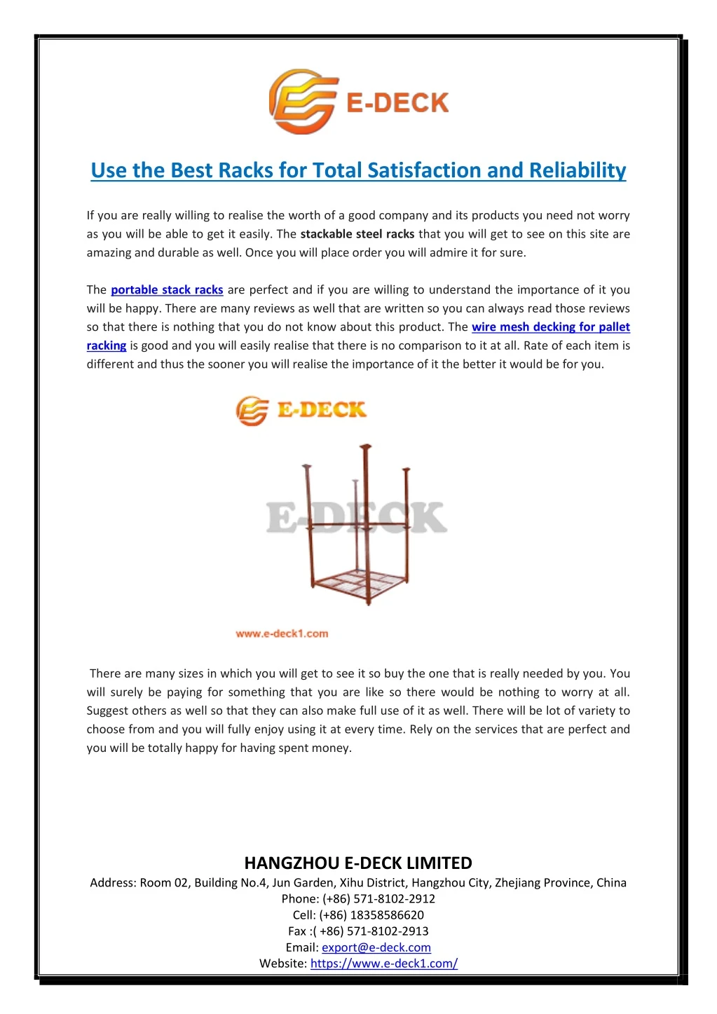 use the best racks for total satisfaction