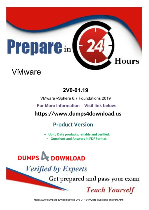 Get 2019 Latest VMware 2V0-01.19 Training Exam Question - Dumps4Download.us