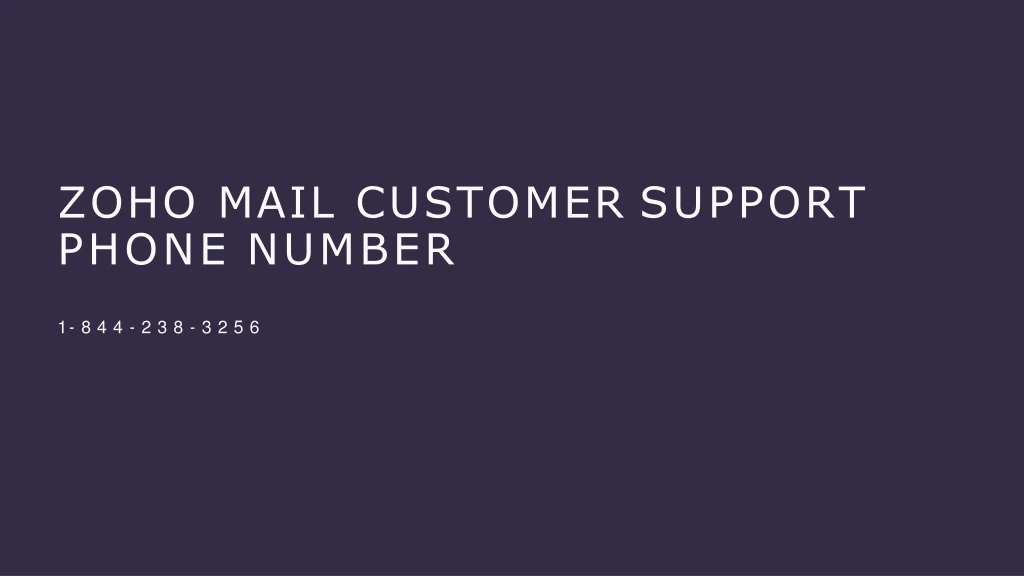 zoho mail customer support phone number