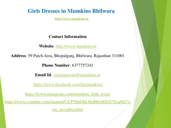 Girls Wear in Mumkins Bhilwara