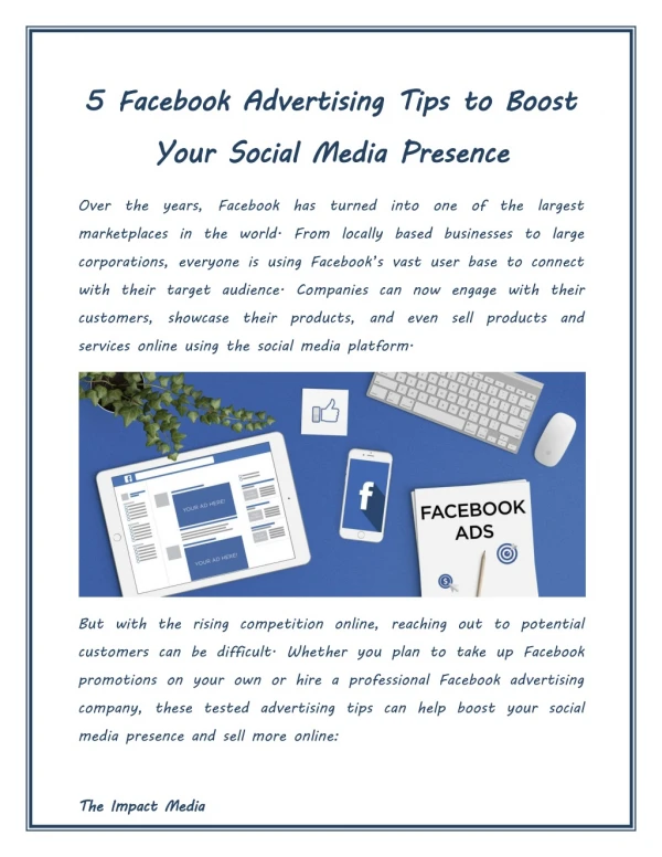 5 Facebook Advertising Tips to Boost Your Social Media Presence