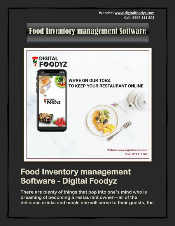 Food Inventory management Software - Digital Foodyz