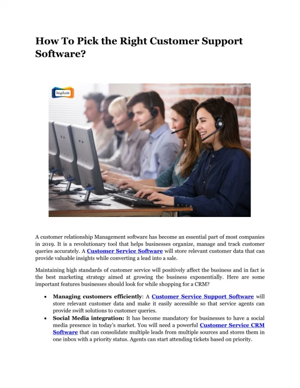 How To Pick the Right Customer Support Software?