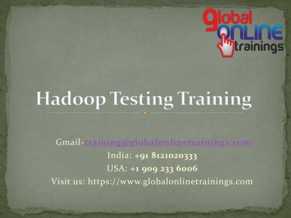 Hadoop Testing Training | Best Big Data Hadoop Testing Training - GOT