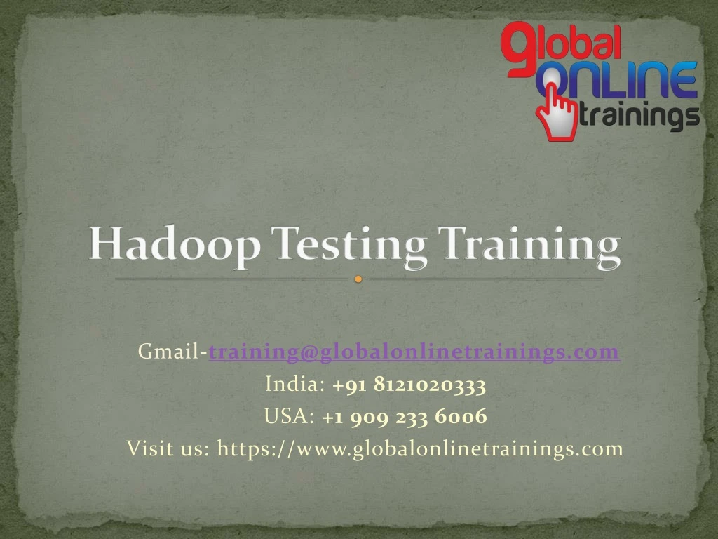 hadoop testing training