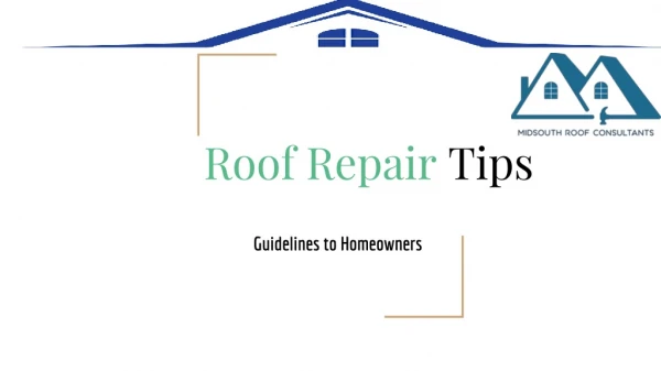Roof Repair Tips - Misdouth Roof Consultants