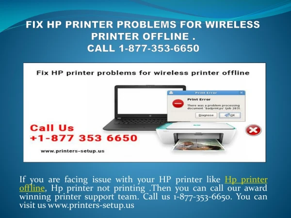 HP Printer Setup | 1-877-353-6650 | HP wireless printer setup
