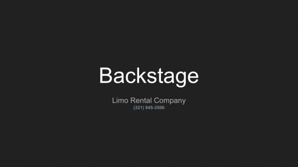 Backstage Limo Orlando Limousine Services
