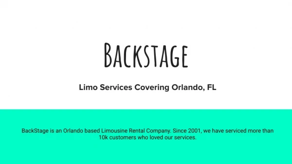 Backstage Orlando Limo Rental Company