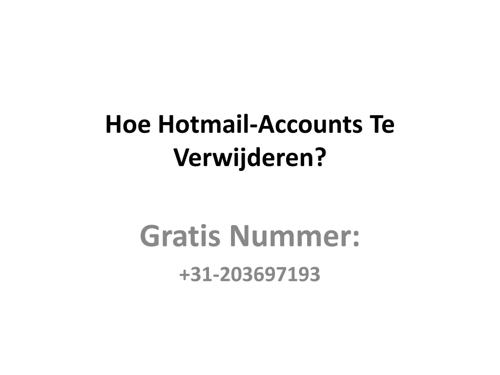 hoe hotmail accounts te verwijderen