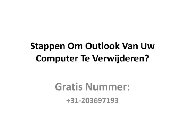 stappen om outlook van uw computer te verwijderen