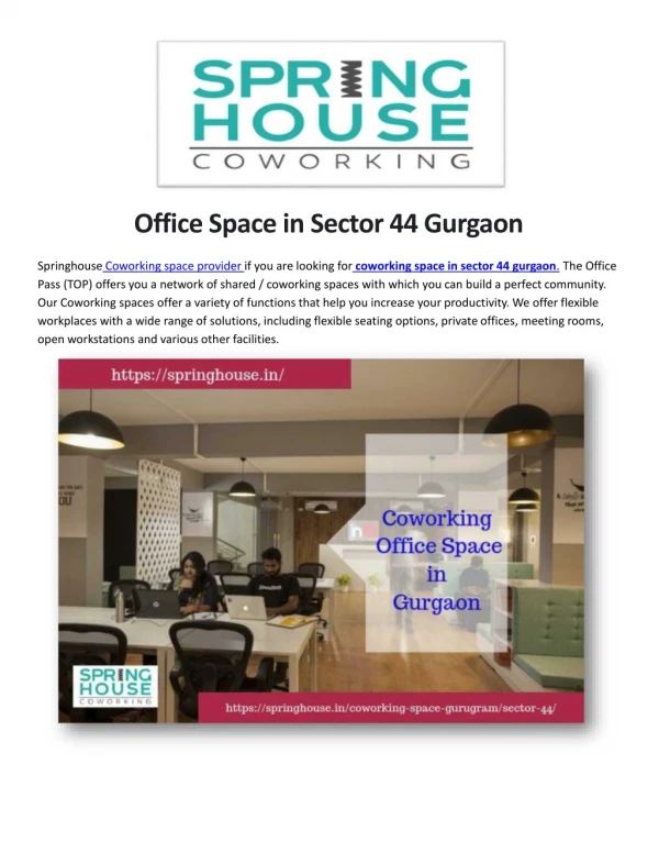 Coworking Space in Sector 44 Gurgaon
