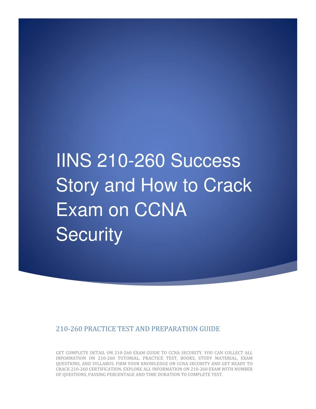 iins 210 260 success story and how to crack exam