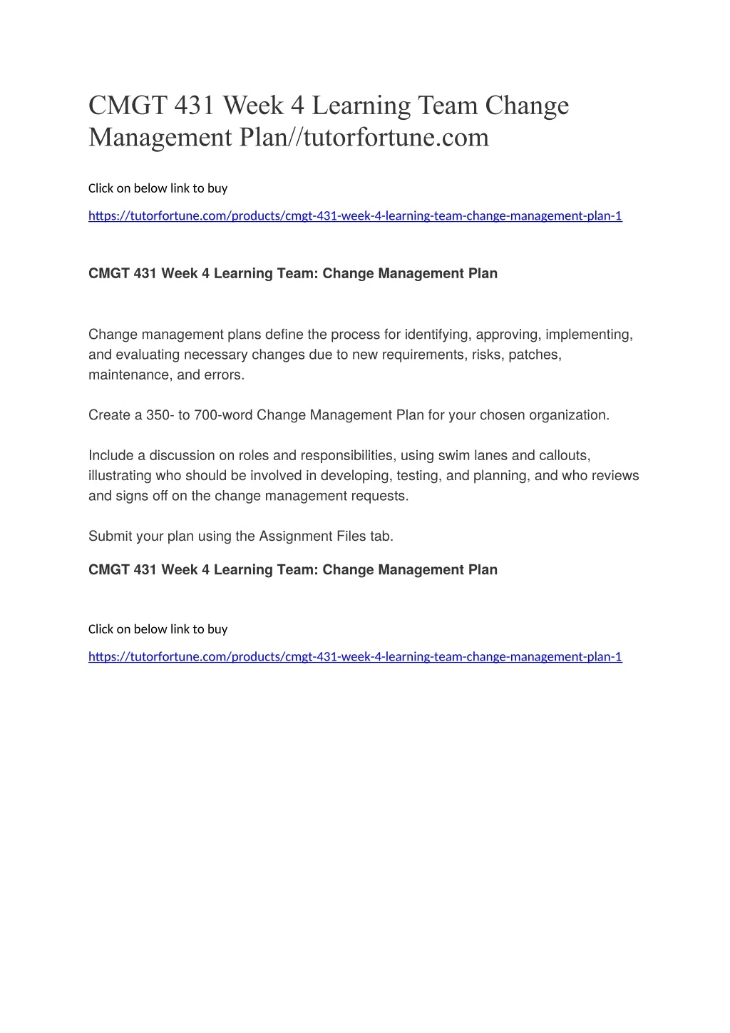 cmgt 431 week 4 learning team change management