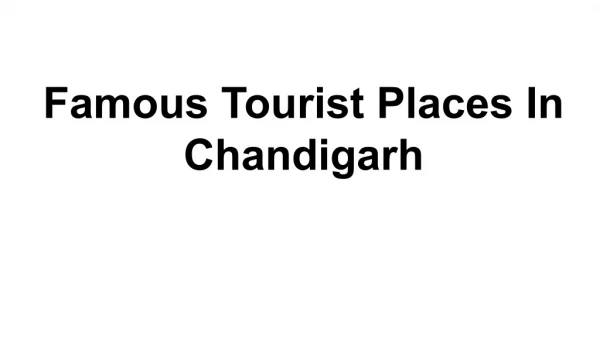 Tourist Places In Chandigarh
