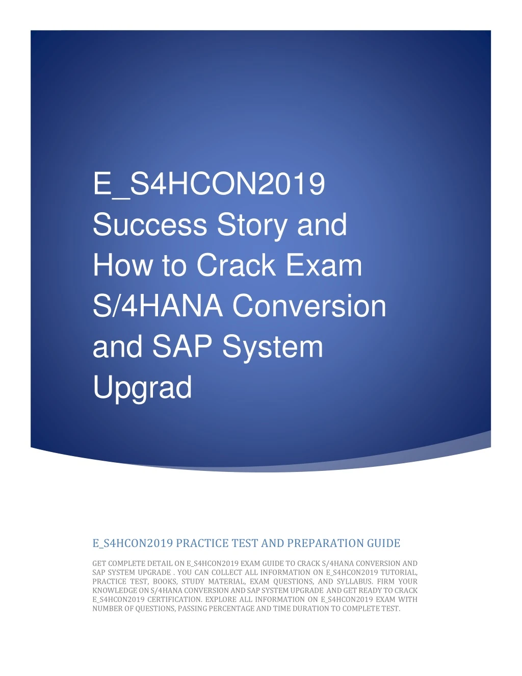 e s4hcon2019 success story and how to crack exam