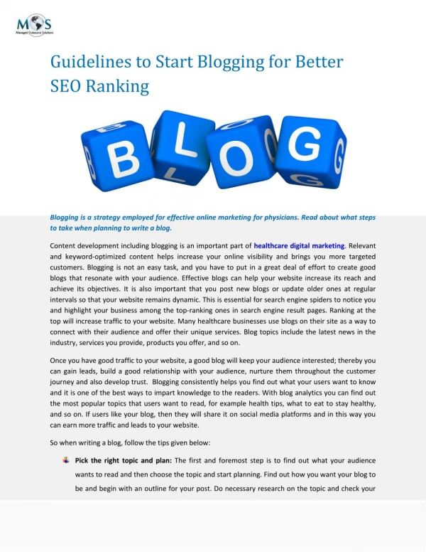 Guidelines to Start Blogging for Better SEO Ranking