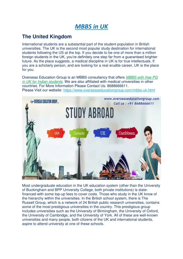 MBBS in UK | Overseas Education Group