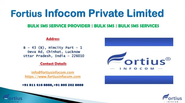 Feature & Guidelines of Bulk SMS Services through Fortius Infocom