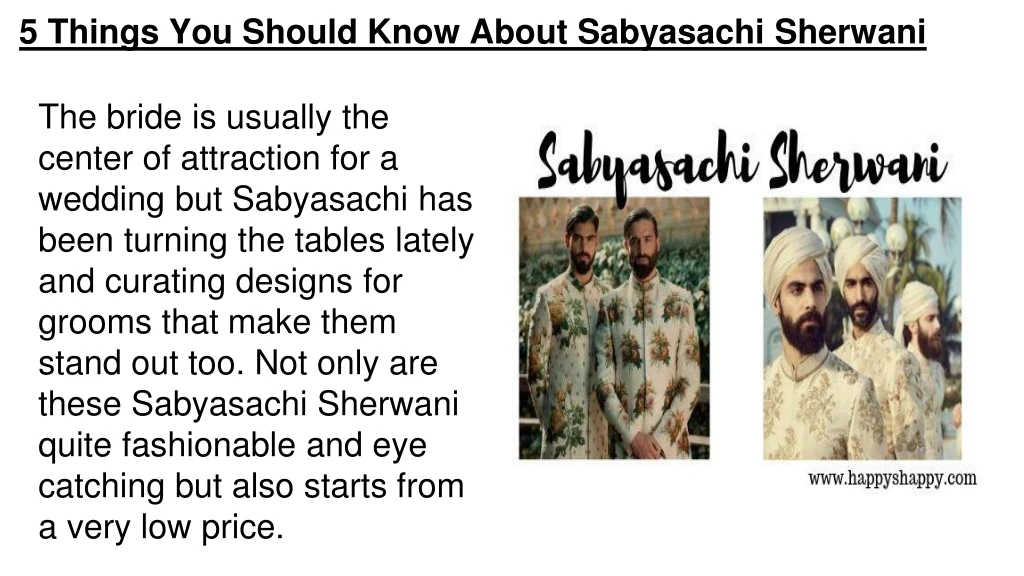 5 things you should know about sabyasachi sherwani