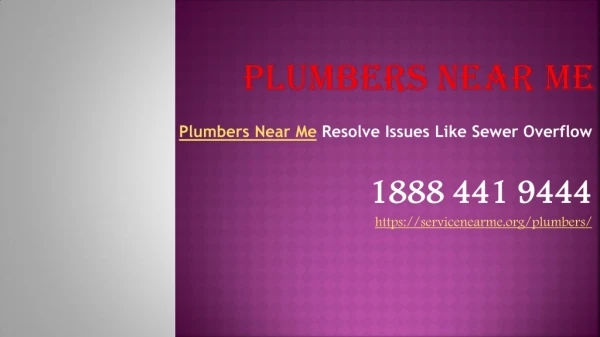 plumbers near me resolve issues like sewer