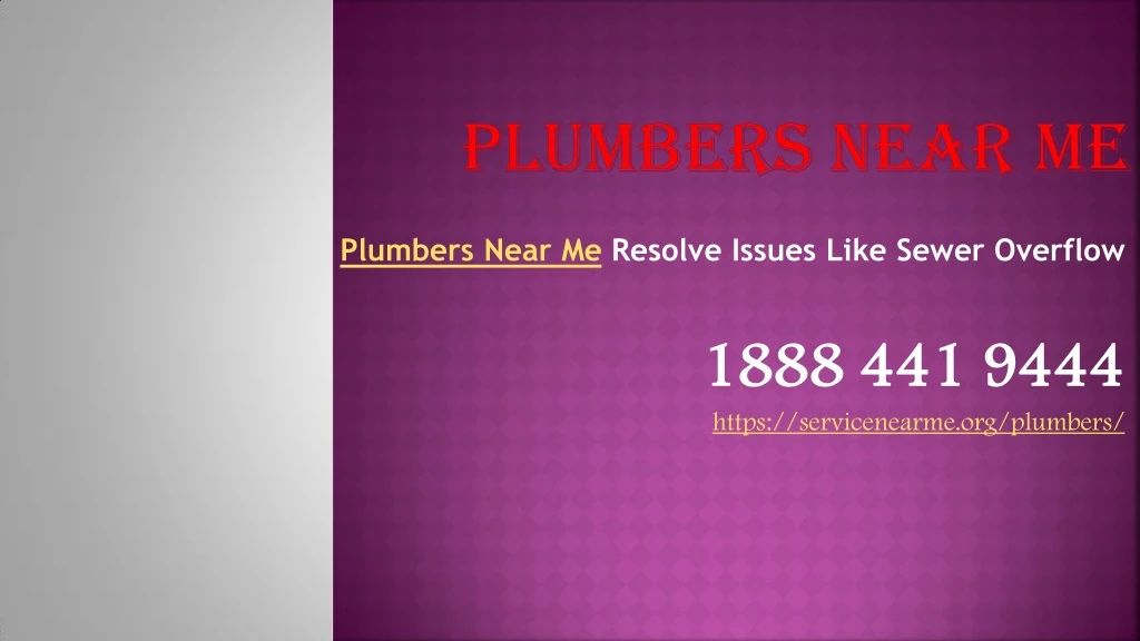 plumbers near me resolve issues like sewer