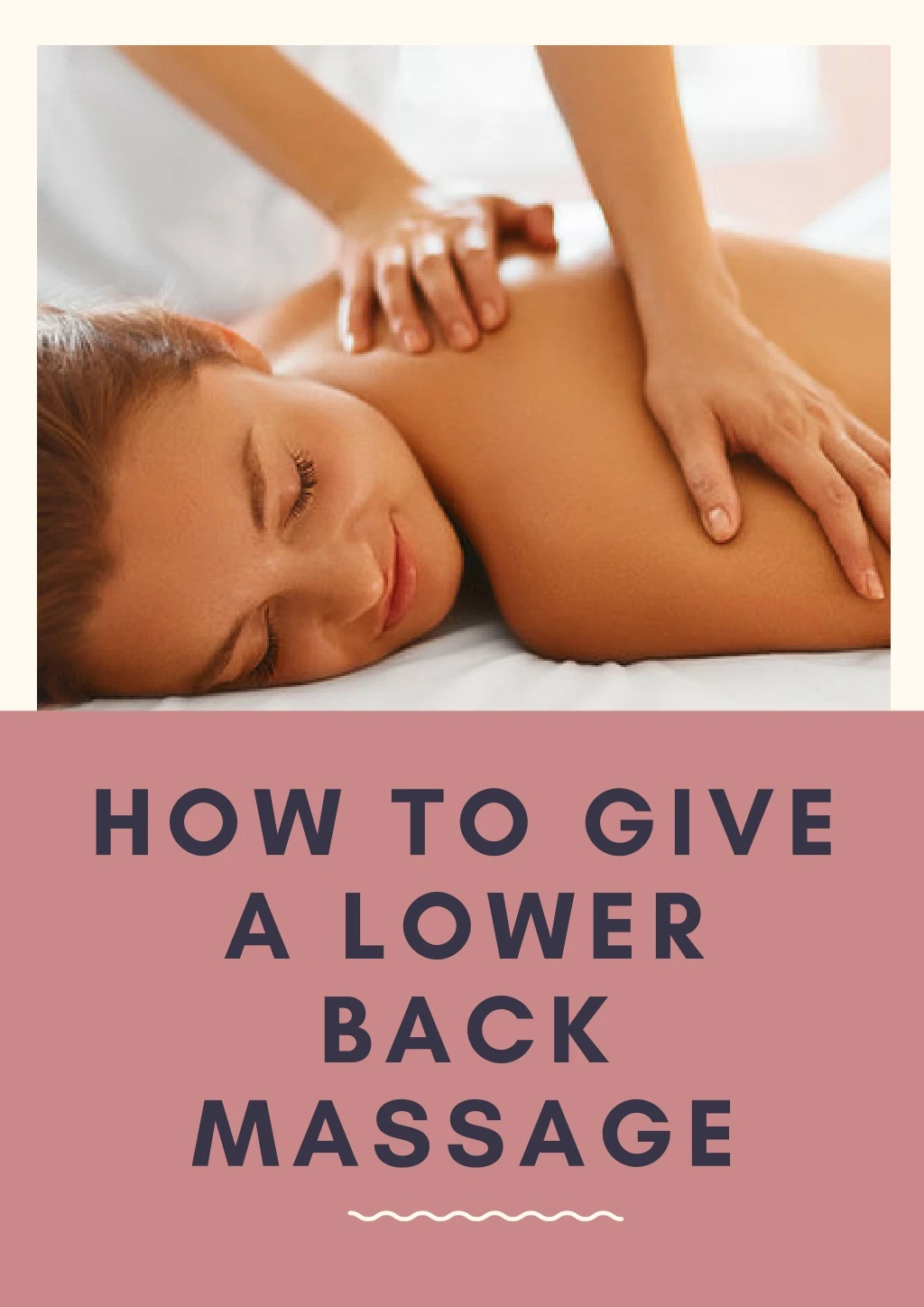how to give a lower back massage