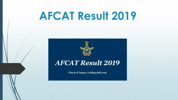 AFCAT Result 2019, Technical/ Non-Technical Exam Result Roll No. Wise