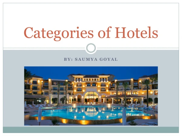Categories of hotel