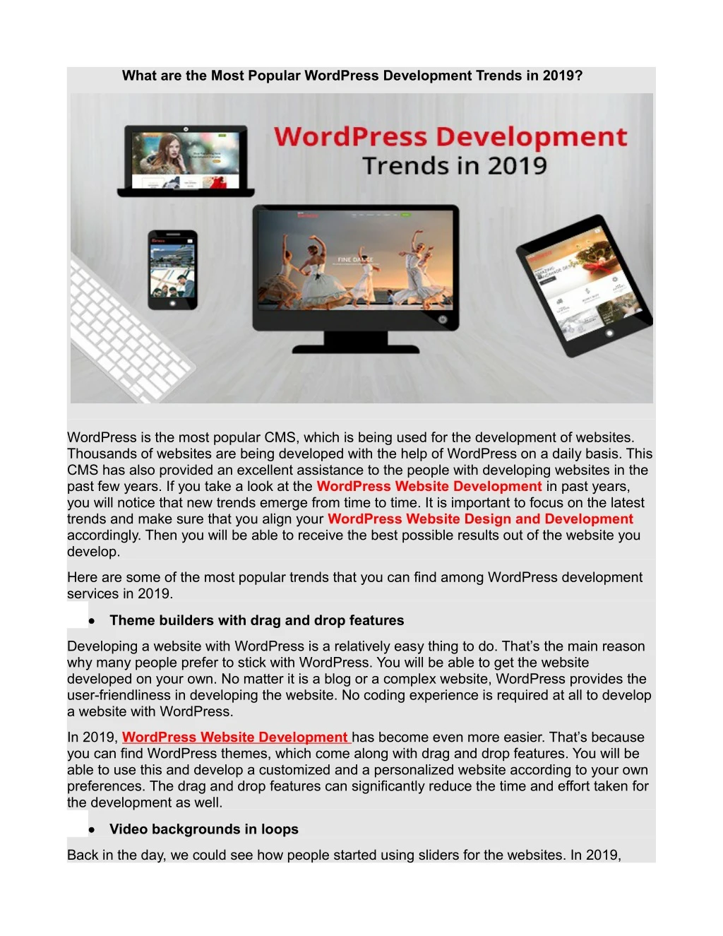 what are the most popular wordpress development