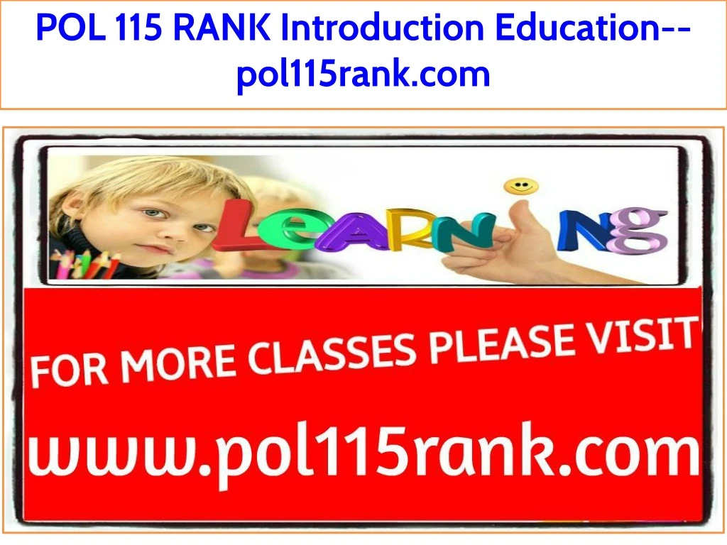 pol 115 rank introduction education pol115rank com