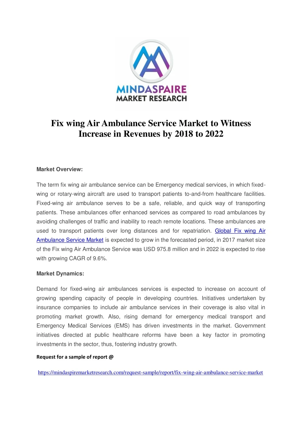 fix wing air ambulance service market to witness