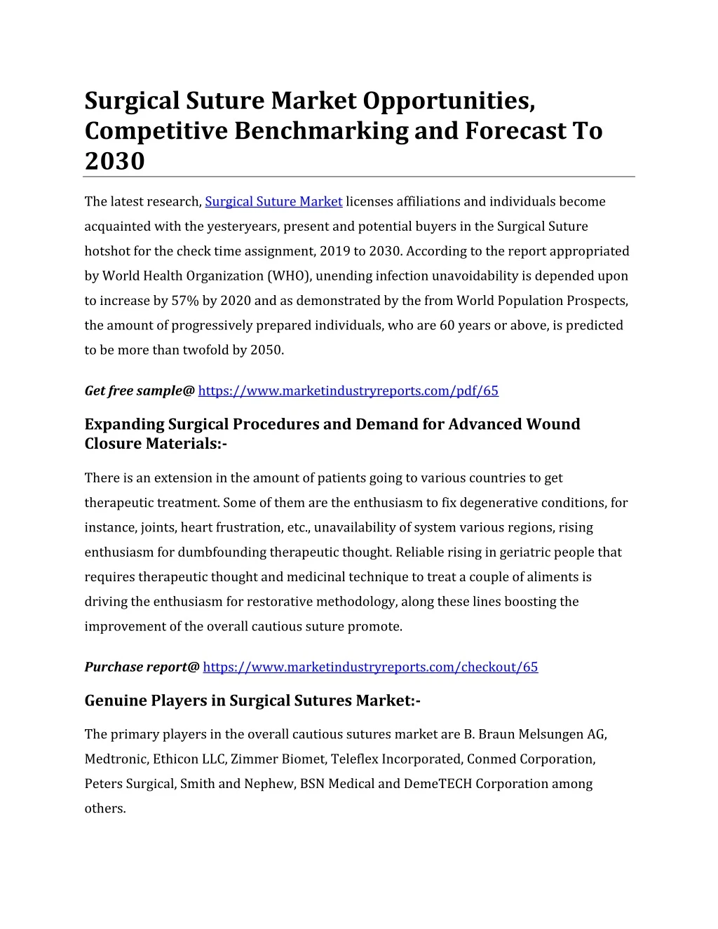 surgical suture market opportunities competitive