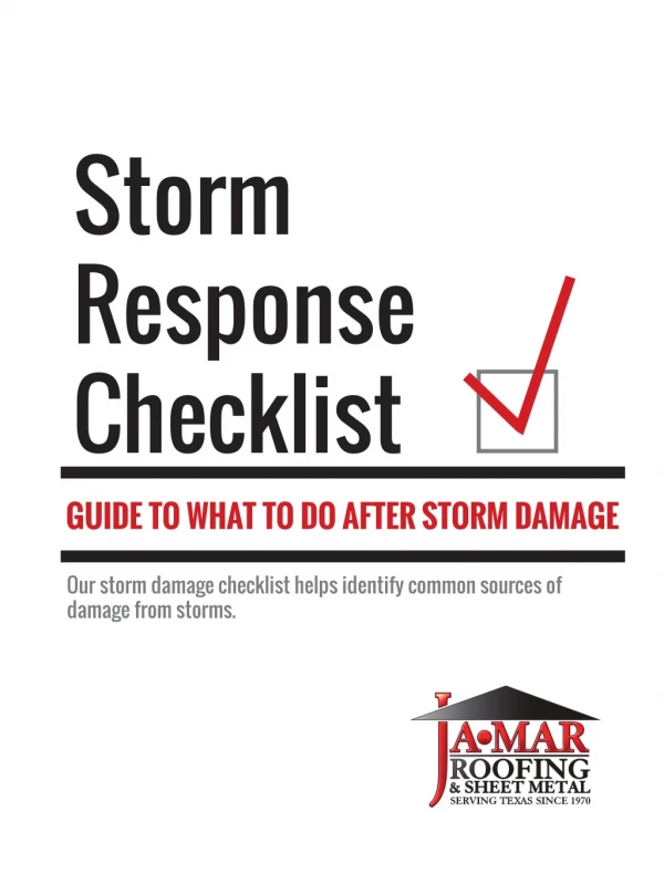 Storm Response Checklist : GUIDE TO WHAT TO DO AFTER A STORM DAMAGE