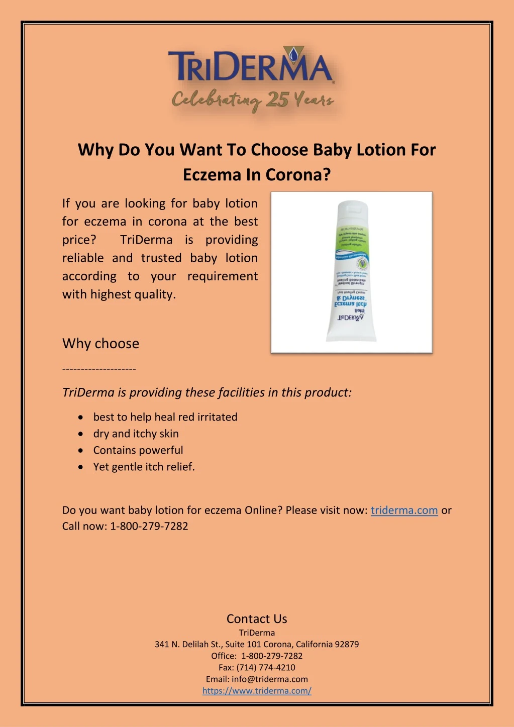 why do you want to choose baby lotion for eczema