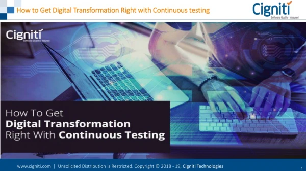 How to Get Digital Transformation Right with Continuous testing