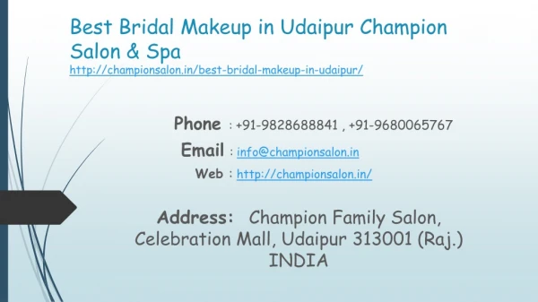 Best bridal makeup in udaipur