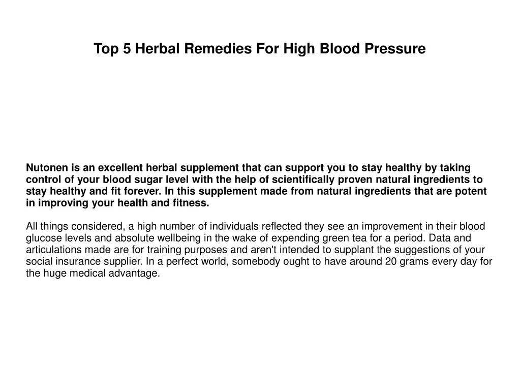 top 5 herbal remedies for high blood pressure
