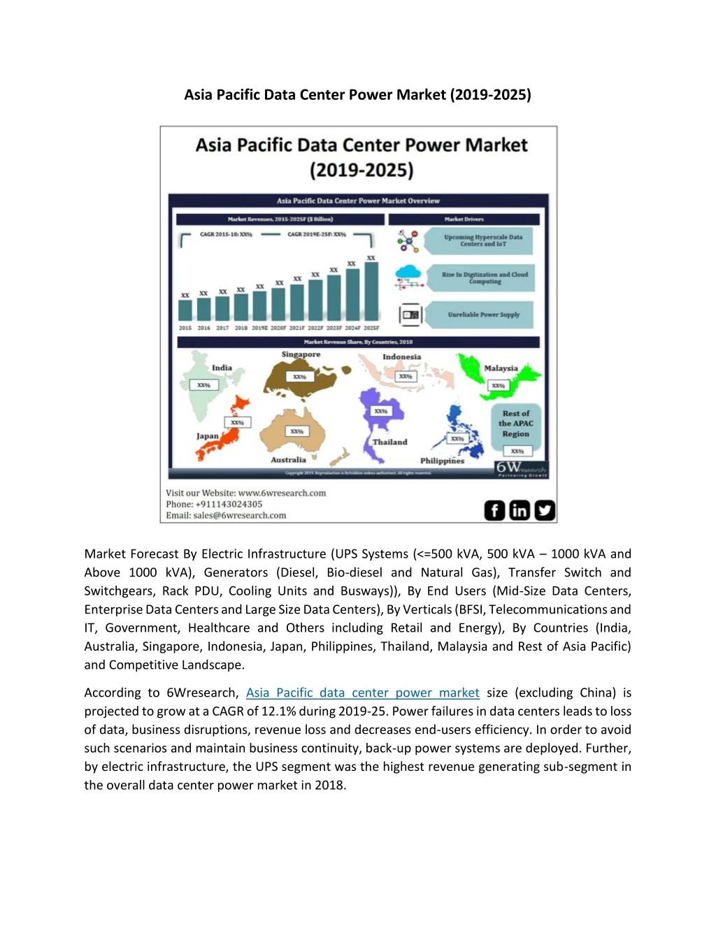 asia pacific data center power market 2019 2025