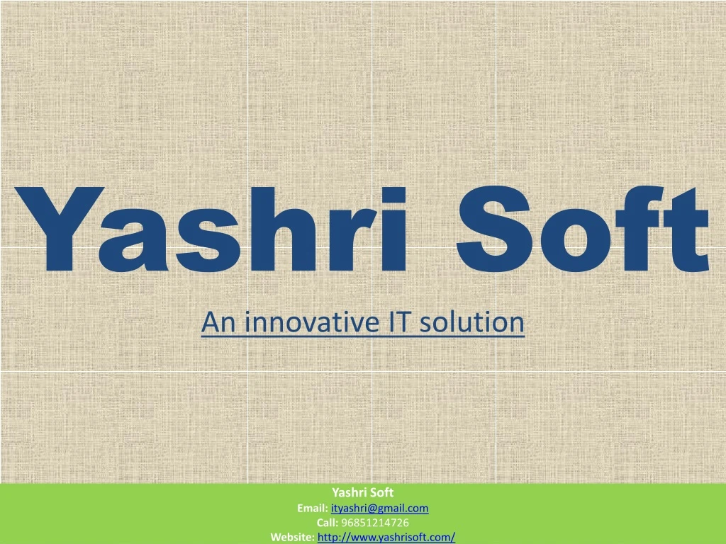 yashri soft an innovative it solution