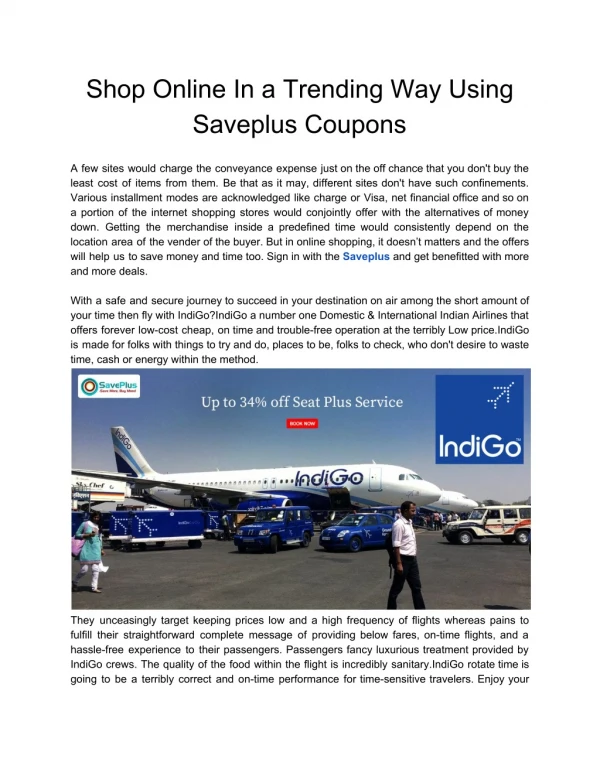 Shop Online In a Trending Way Using Saveplus Coupons