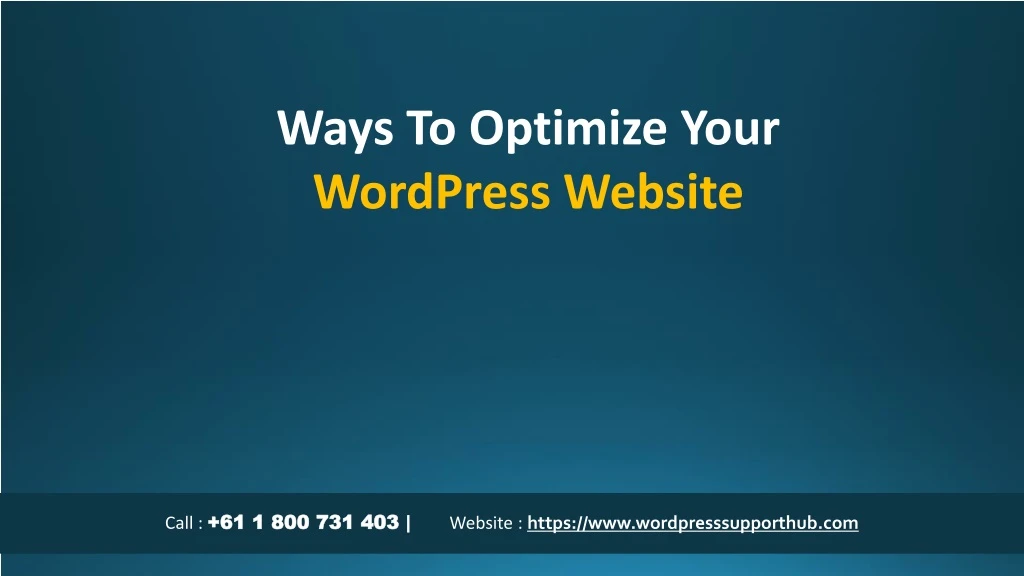 ways to optimize your wordpress website